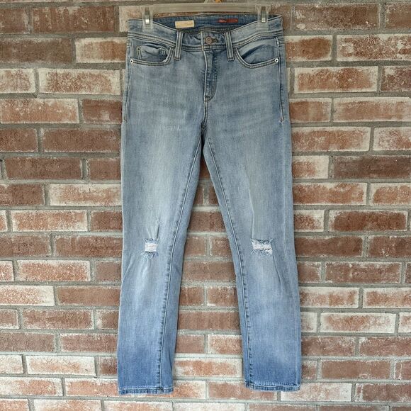 Pilcro by Anthropologie Distressed Slim Boyfriend Crop Jeans Size 26 - Picture 1 of 8